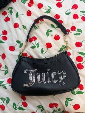 Y2K Juicy Couture Black Embellished Mini Shoulder Bag